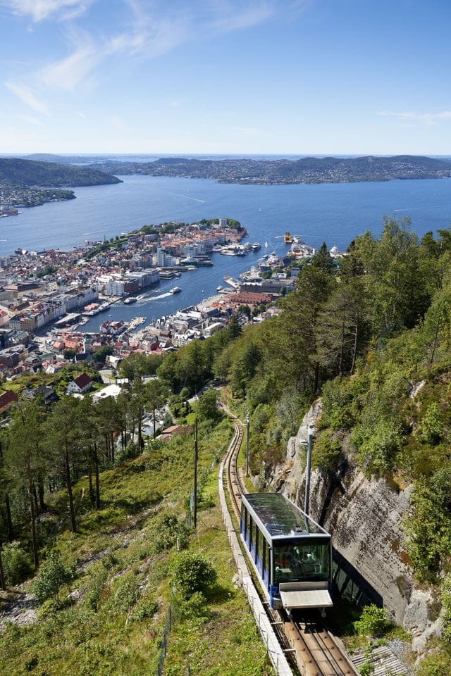 Funicular Fløibanen e o Monte Fløyen